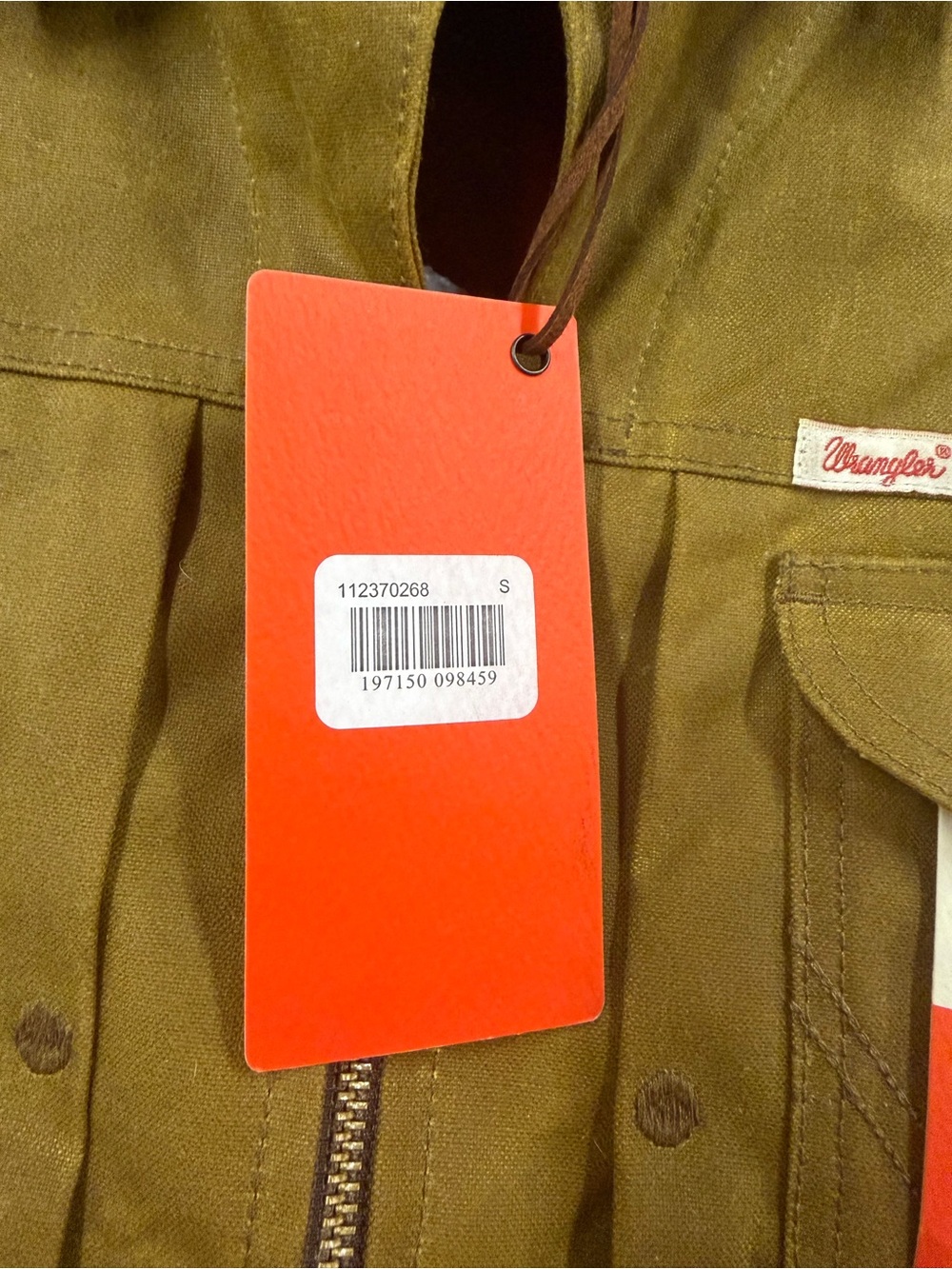 Wrangler Tan Jacket with Red & Black Plaid Lining - Picture 9 of 11